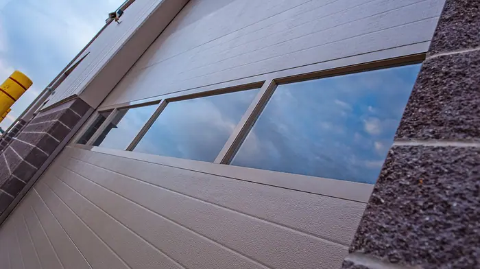 Commercial sectional steel garage door installation